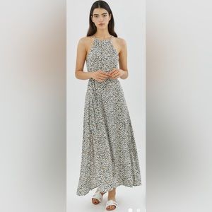 Silk and Salt Bouquet Floral Halter Maxi Dress